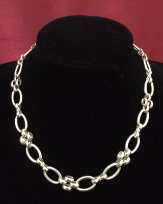 Vintage Portuguese Solid 835 Sterling Silver 17” Necklace Fully Hallmarked