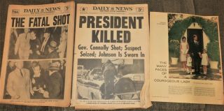 Ny Daily News Coverage Of Jfk Kennedy Assassination November 23 & 25,  1963