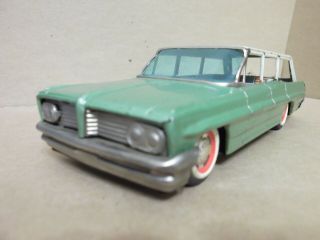 1961 Pontiac Station Wagon Friction Rare Vintage Tin 1:24 Scale
