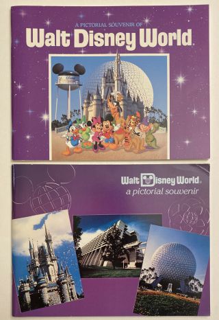 1983 Walt Disney World Books Two Pictorial Souvenir Park Books W/ Epcot Center