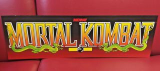 1992 Mortal Kombat Translight Header Marquee Coin Op Video Arcade