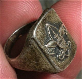 Vintage Boy Scouts Of America Sterling Silver Ring Vafo