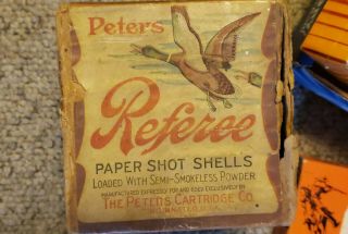 Vintage Peters Referee Paper Shot Shells 12 Gauge Shot Gun Shells Empty Box 2