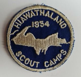 1954 Hiawathaland Scout Camps Patch Bsa Vintage Boy Scouts Of America