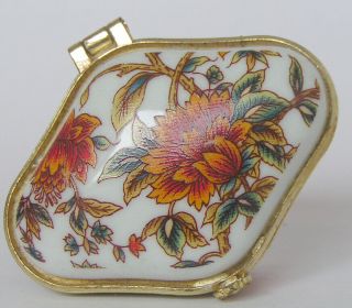 Porcelain Jewelry Box Painted Yellow Flowers Still Life Cost