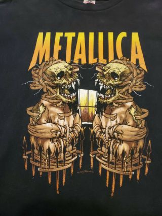 Metallica Vintage T - Shirt 2000 Tour Concert Pushead Summer Sanitarium XL. 2