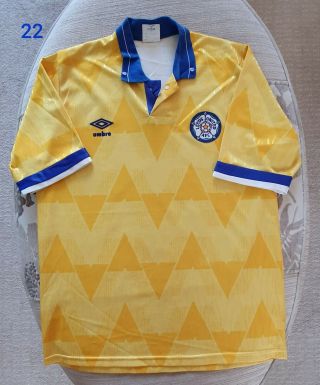 Leeds United Lufc Vintage Away Shirt 38 - 40 " M 1989 - 92 Umbro