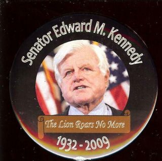 2009 Pinback Senator Edward Ted Kennedy Pin Memorial Lion Roars No More Memory