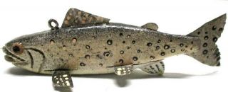 Old Clifford Peterson Trout Folk Art Fish Spearing Decoy Ice Fishing Lure