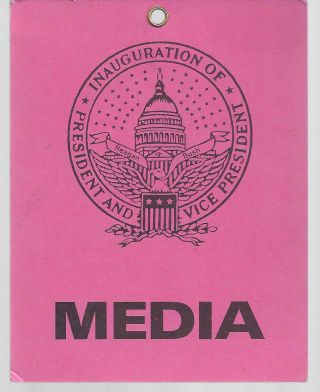 1981 Reagan & Bush Inauguration Official Media Credential