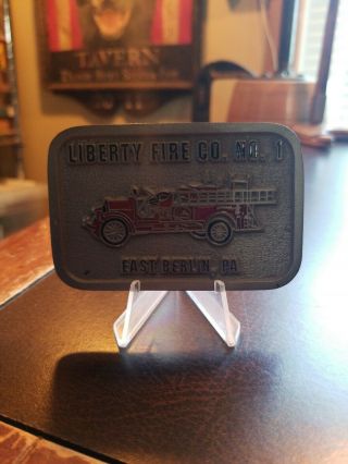 Vintage 198ps Liberty Fire Co.  No.  1 East Berlin Pa Belt Buckle