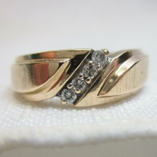 Vintage Estate 10k Gold Diamond Wedding Ring Or Band - 3.  0 Grams - Size 6.  5