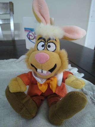Disney Store Plush Bean Bag Alice In Wonderland March Hare Rabbit Stuffed Animal