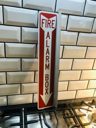 Vintage Flanged Double Sided Fire Alarm Box Sign