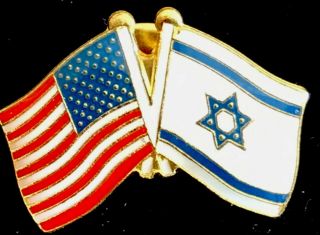 Vintage Us American Flag And Israeli Israel Flag Lapel Pin