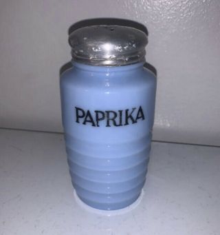 Vintage Jeanette Blue Delphite Milk Glass Paprika Shaker Make Offer