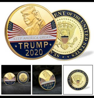 Donald Trump 2020 Keep America Great Commemorative Coin In Case Ships Quickly