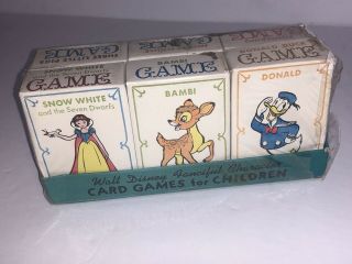 Vintage Disney Mickey Mouse Library Of Games Cards Donald Bambi Pinocchio
