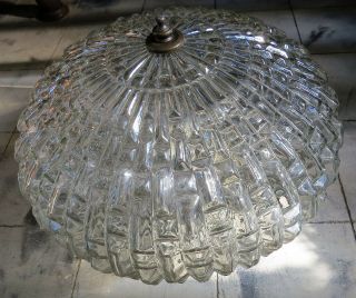 Vintage Mid Century Modern Hanging Globe Light Lamp W Smokey Glass Shade Pendant