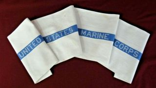 Vintage United States Marine Corps Hand Towel,  Usmc Huck Wwii? Korea? Military