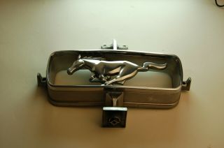 Vtg.  Ford Mustang Chrome Grill Ornament Horse & Corral Oem C4zb8a224a