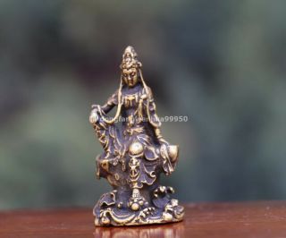 5 Cm China Copper Bronze Comfortable Kwan - Yin Guanyin Bodhisattva Buddha Statue