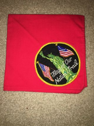 Boy Scout Bsa Flags Of Our Nation Statue Liberty Indiana Trail Patch Neckerchief