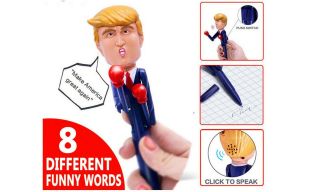 President Donald Trump Talking Pen Action Toy 8 Different Sayings Funny Phrases
