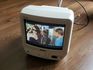 Vintage Sony Trinitron Kv - 9pt50 Gaming White 9 " Portable Crt Tv