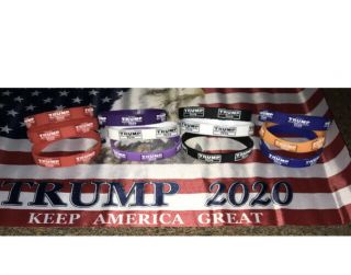 Pack Of 12 Donald Trump 2020 Keep America Great Silicone Bracelets
