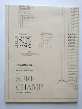 Gottlieb Surf Champ Pinball Machine Wiring Diagram Game Schematic 1976