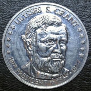 Vtg ULYSSES S.  GRANT 18th President 1869 - 1877 Aluminum Medal - 3