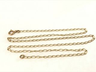 Vintage 9 Ct Gold Chain Necklace.  Length 18 "