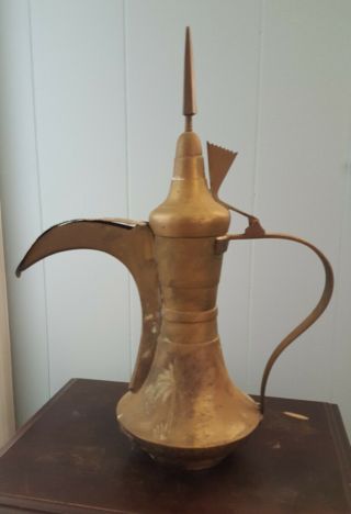 Antique Vintage Brass Arabic Middle Eastern Coffee Pot