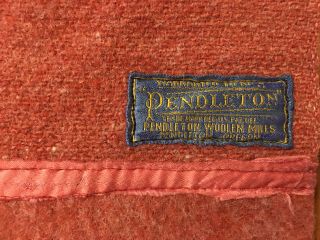 Pendleton 1920’s - 1930’s Vintage Red 100 Virgin Wool & Satin Woolen Mill Large 3