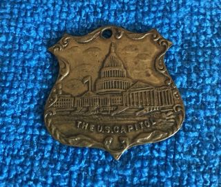 The U.  S.  Capitol Building Charm Medal Tag Emblem Souvenir