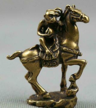 59mm Small Curio Chinese Bronze Lovable Zodiac Animal Horse Monkey Peach Pendant