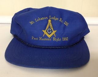 Masonic Past Master Night Embroidered Hat Freemason Baseball Cap Trucker Vintage