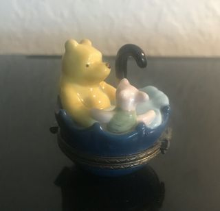 Winnie The Pooh And Piglet Disney Porcelain Trinket Box