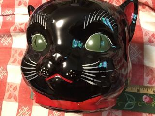 Vintage 1950’s Shafford Black Cat Cookie Jar Redware Green Eyes Org Label Japan