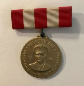 Vintage 1945 War Service Boy Scouts Waste Paper Campaign Gen Eisenhower Medal