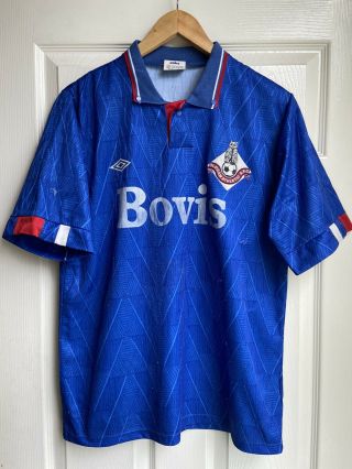 Vtg Oldham Athletic 1990 Football Shirt League Cup Final Wembley Bovis