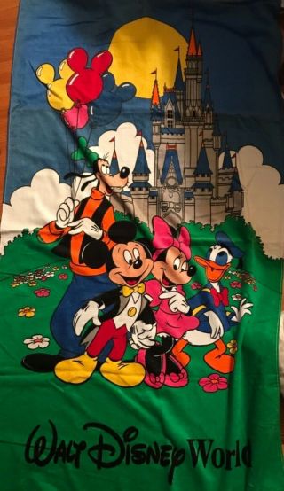 Walt Disney World Beach Towel - With Mickey,  Minnie,  Goofy & Donald