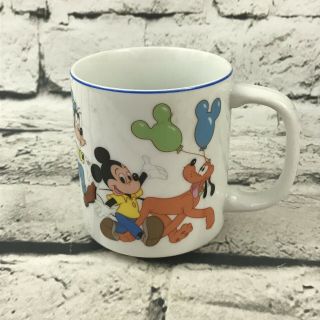 Vintage Disneyland Walt Disney World Mickey Mouse And Friends Ceramic Cup Mug