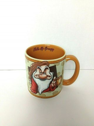 Walt Disney Parks Grumpy 24 Oz.  Coffee Mug Cup " Wake Up Grumpy " Large Cup