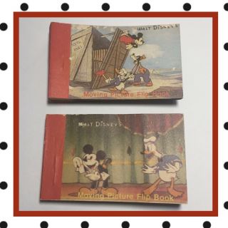 Vtg 1986 Disney Mickey Mouse & Donald Duck Moving Picture Flip Books - Qty 2