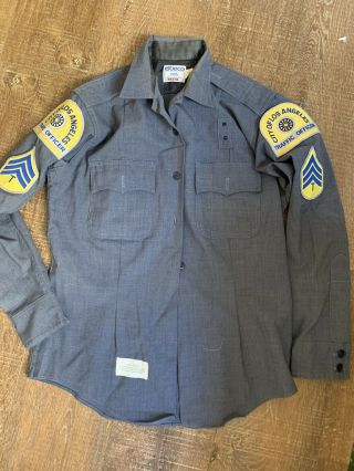 Vtg City Of Los Angeles Traffic Officer California Uniform Shirt Sz 38 L 6c