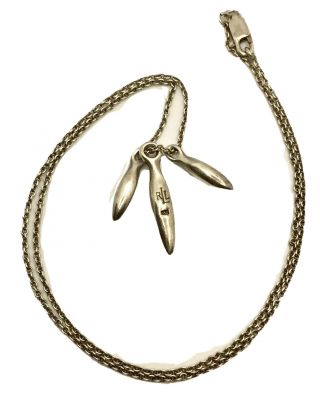Vintage 925 Ralph Lauren Signed Sterling Silver Pendulum Pendant 16” Necklace