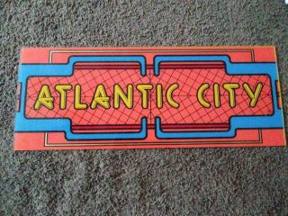 23 5/8 - 6.  5” Atlantic City Plexi Sign Marquee Arcade Game