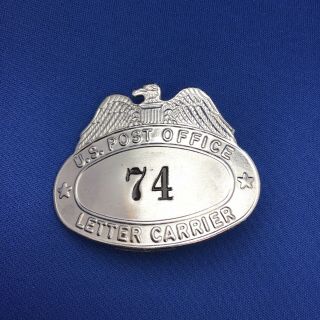 Vintage Metal Us Post Office Letter Carrier Hat Badge 74